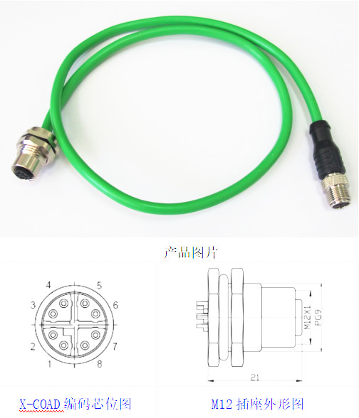 面板M12连接器转RJ45厂家