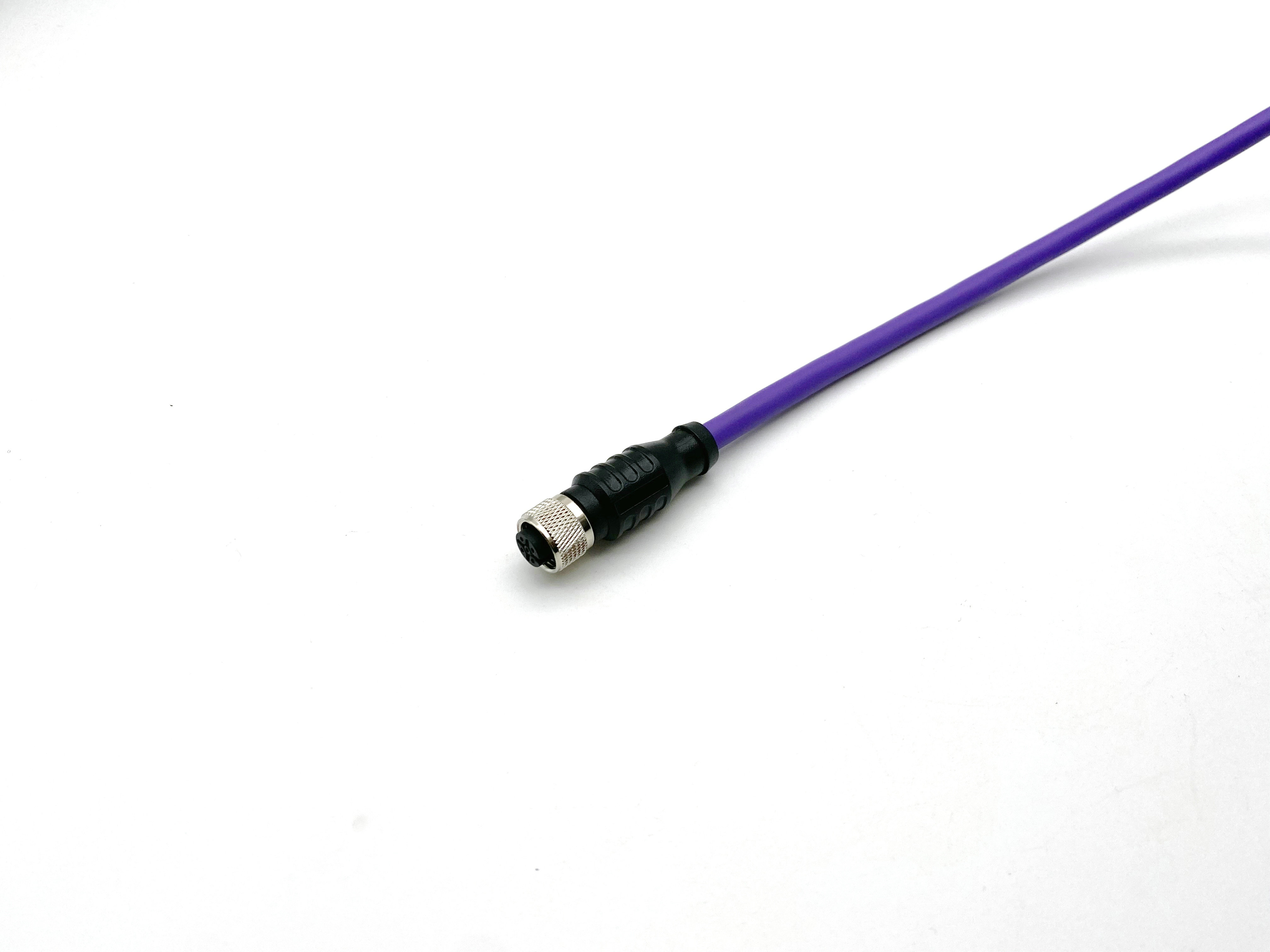 M12连接器5芯屏蔽接头线缆