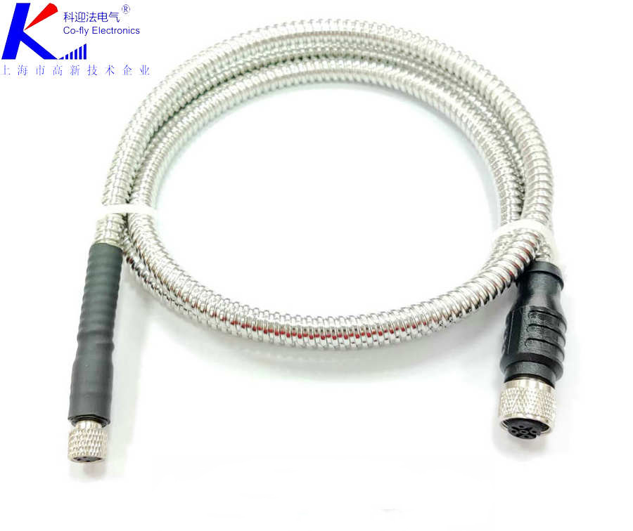 M12护套铠装连接器3PIN4PIN