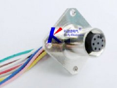 M12带线式孔型四方法兰插